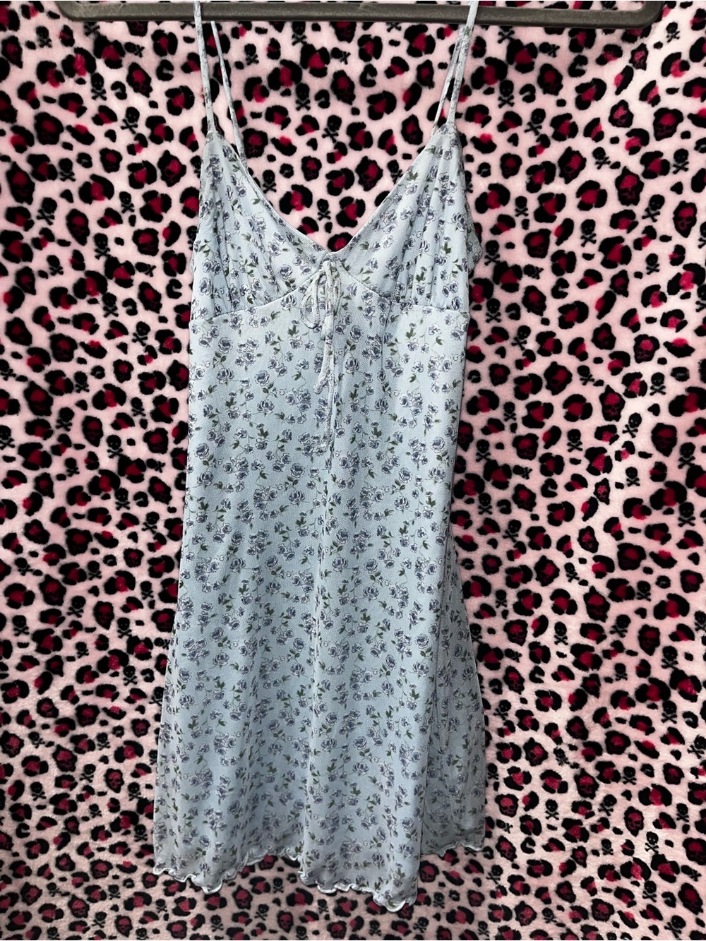 Full Tilt Light Blue Floral Mini Slip Dress